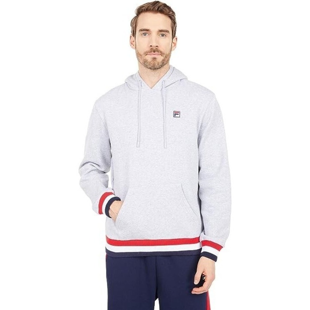 Fila Men's Caro Hoodie Light Grey‎ Marble/Red/White (Medium) NWT